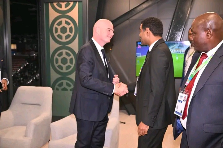 FKF President Hussein Mohammed Meets FIFA Chief Gianni Infantino In Azerbaijan