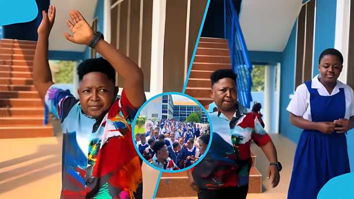 Popular Ghanaian Actor Wayoosi Visits Niece at St Monica’s SHS as Students Welcome Him With Joy