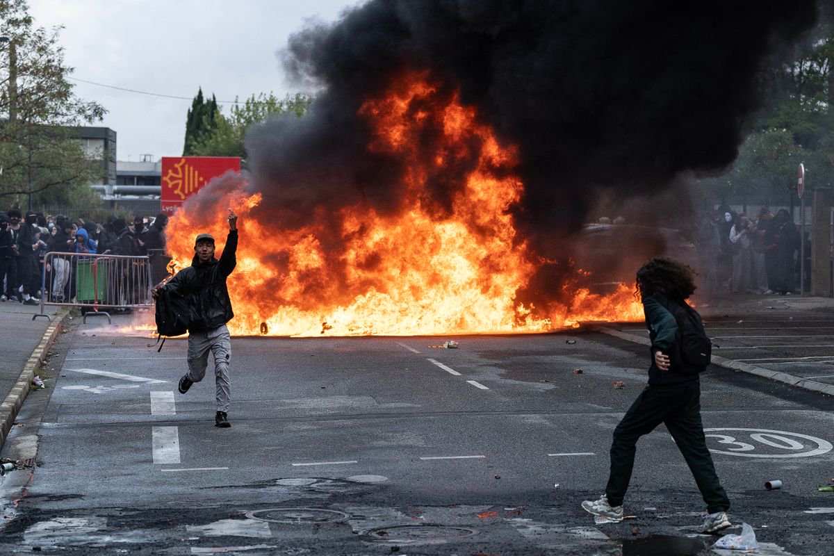 Police fire tear gas at barricaded Paris high school as student protests show no sign of ending