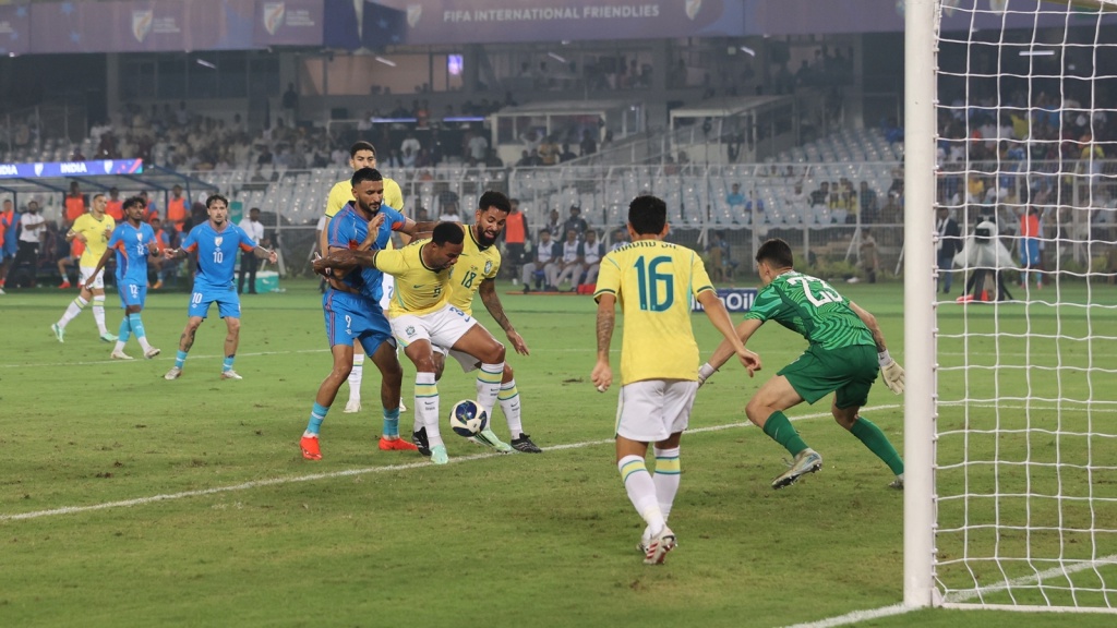 India show spark, create some chances, but Brazil a cut above on big day