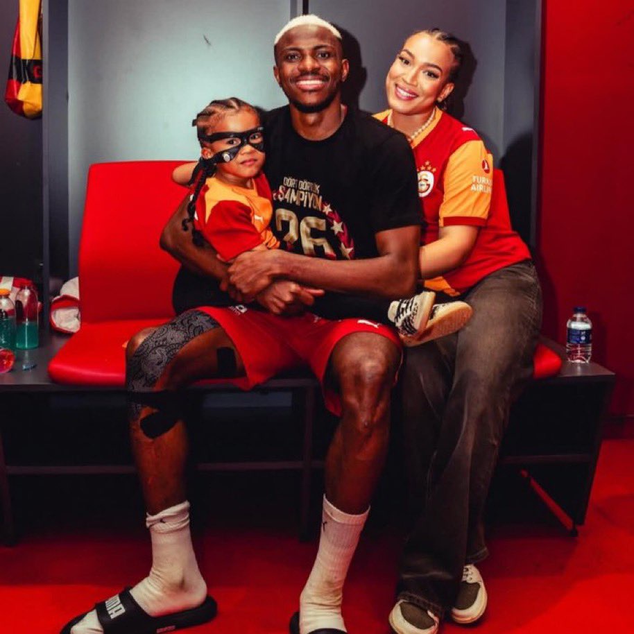 Reactions as Galatasaray Congratulates Victor Osimhen and Partner on Birth of their Second Child