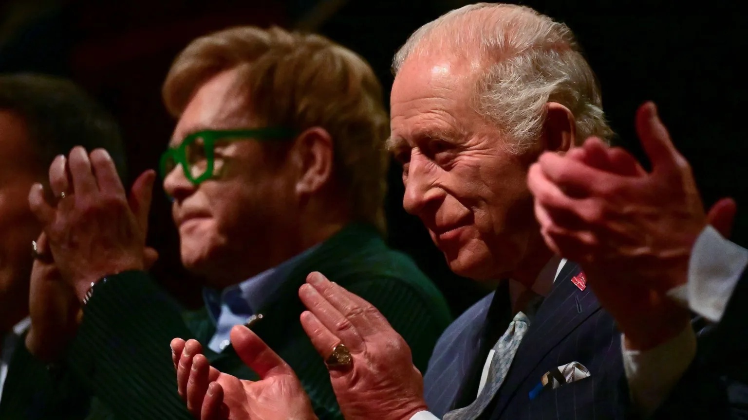 King Charles and Elton John in the audience for Apple music workshop