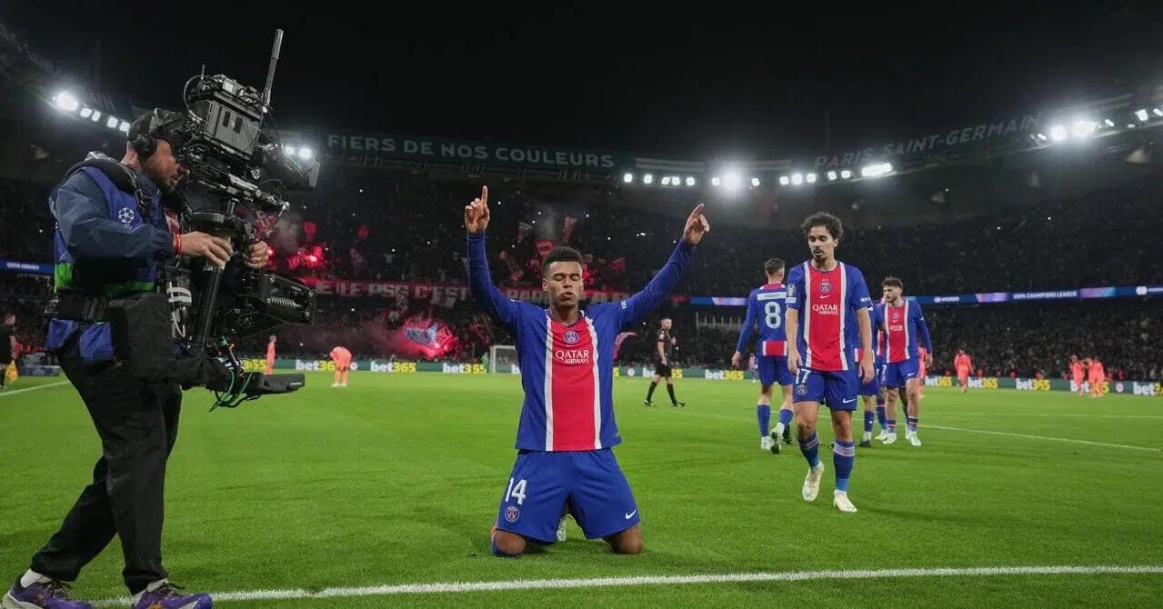 Paris Saint-Germain v Barcelona: Doue puts PSG ahead after Dembele and Olmo forced off in frantic first half