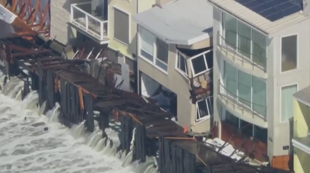 At least 2 homes red tagged in Long Beach as high surf causes damage