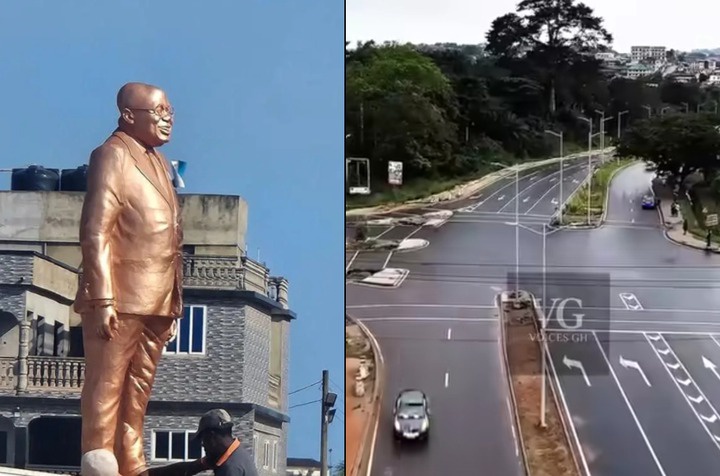 Video Shows Beautiful Four-Lane Road Where Akufo Addo’s Statue Once Stood In Takoradi