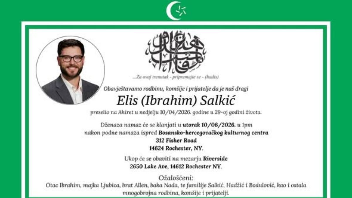 Rochester, New York: Elis (Ibrahim) Salkic Dies at 29, Community Mourns