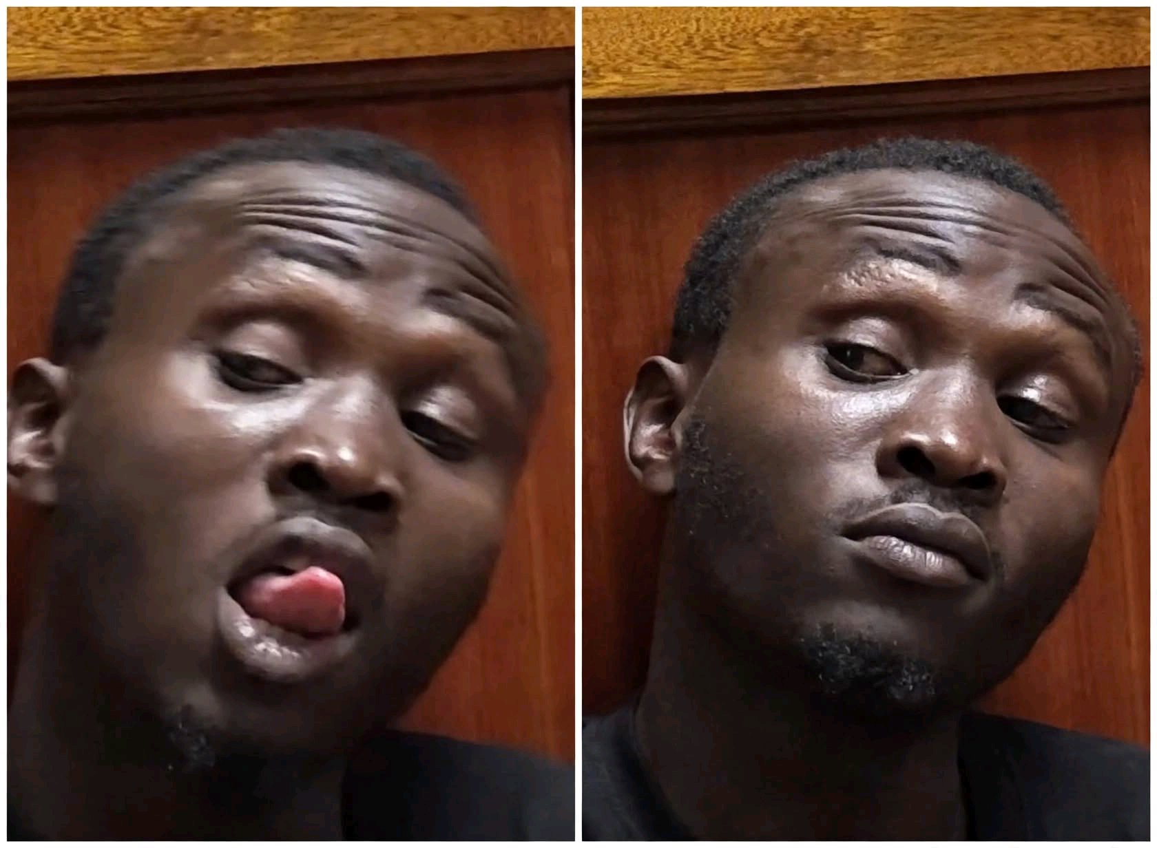 Man who killed girlfriend makes strange gestures to family in courtroom