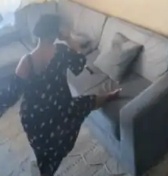 ‘Drama as Woman Watches Footage of House Girl Doing This When She is Alone in Disbelief