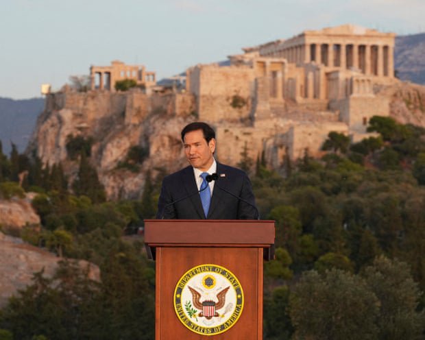 Rubio in Greece digs into past to tout Trump’s ‘America first’ approach