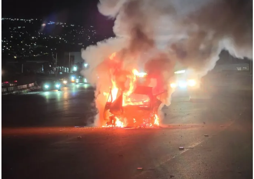 Car bursts into flames after M41 crash near Cornubia Mall, leaving one dead and another critical
