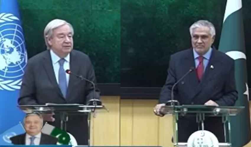 Dar, Guterres discuss dialogue, conflicts, Pakistan’s peace role