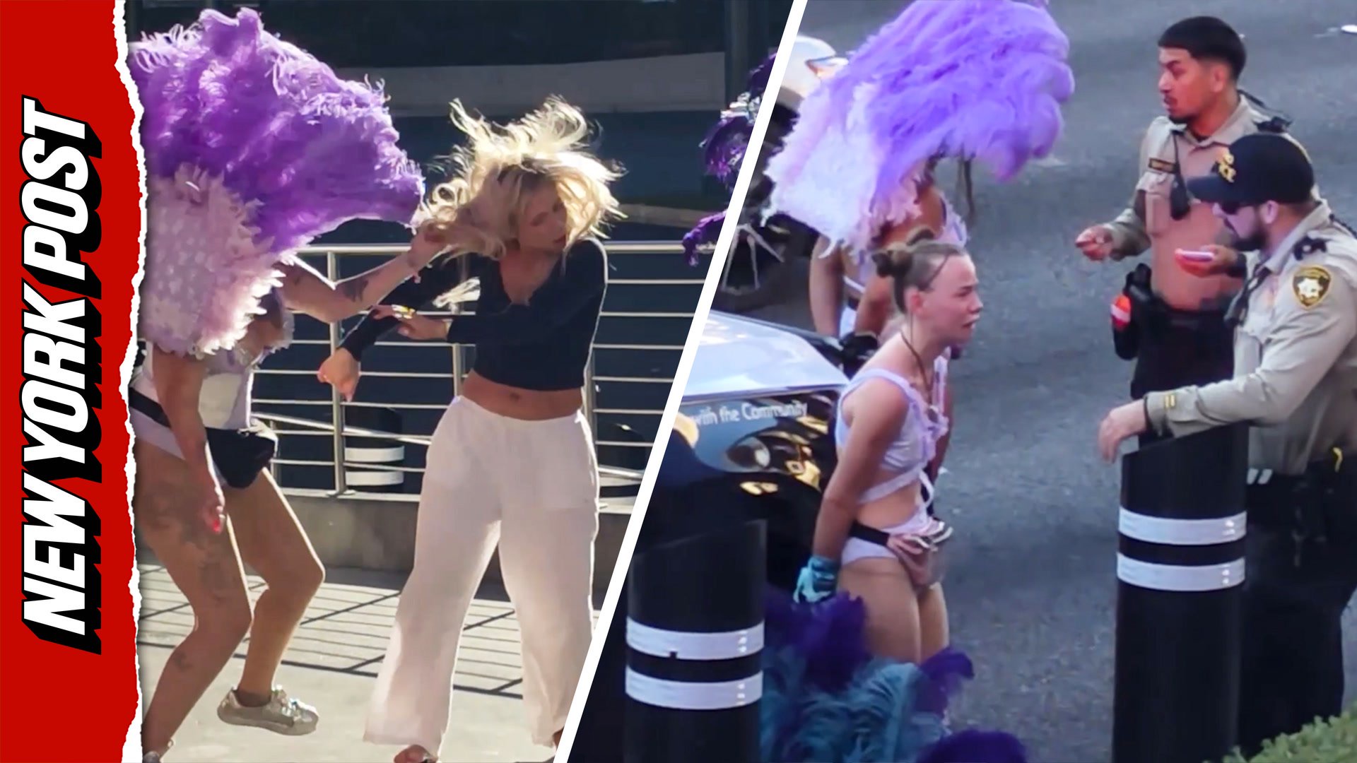 Phony Vegas showgirls allegedly attack tourists over $20 tip in wild Strip brawl