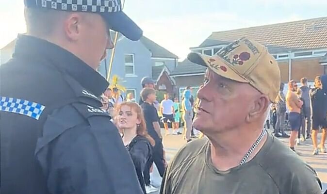 War veteran, 73, asked ‘show us your ID’ outside home near UK migrant protest