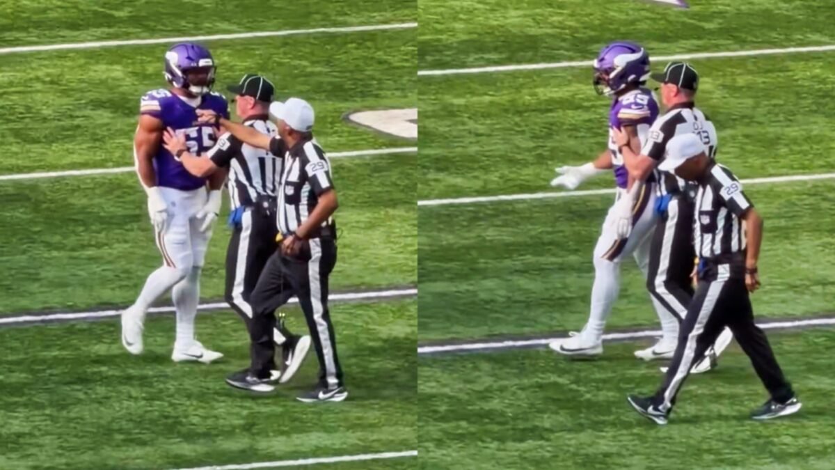 NFL referee goes off on Vikings player in bizarre moment