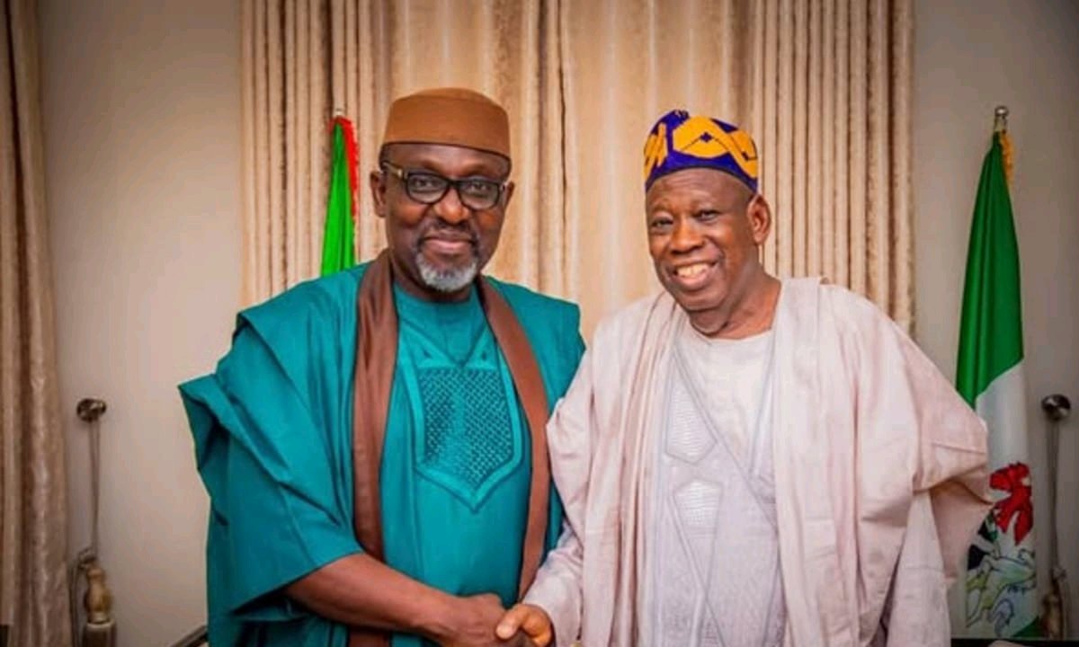 Ganduje Celebrates Okorocha’s Court Victory, Calls Ruling ‘Well-Deserved’ in Abuja Visit