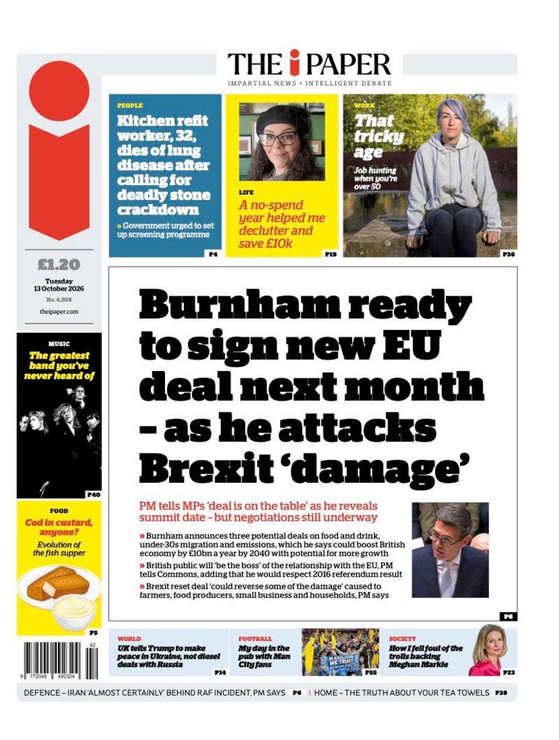 ‘Burnham ready to sign new EU deal’ and ‘Hand of Gord’