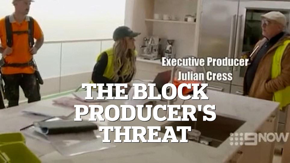 The Block star breaks down as producer threatens to disqualify her