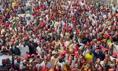 Thousands of NDC Supporters Flood Kano in Solidarity March for Obi-Kwankwaso Ticket