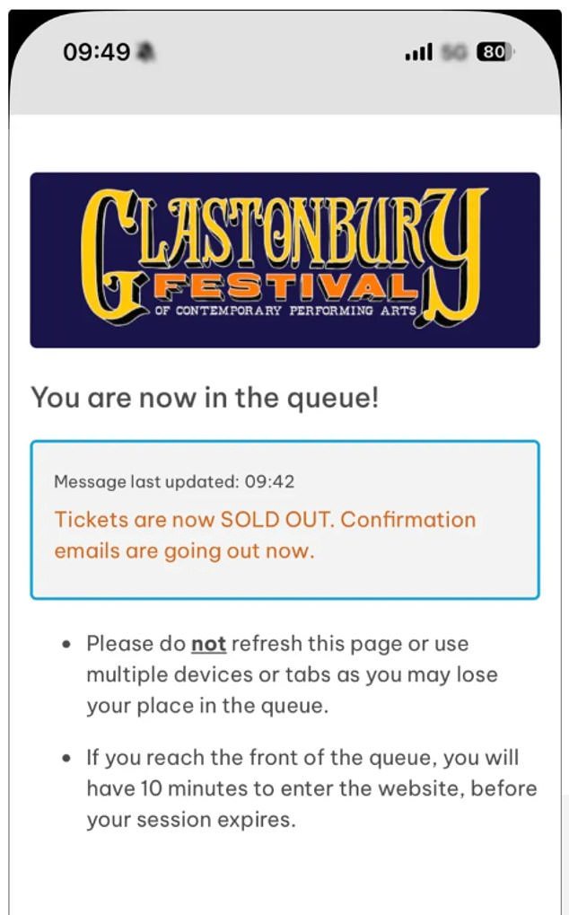Glastonbury tickets sell out in just 42 minutes as hundreds of thousands rush to get their spot at next year’s festival