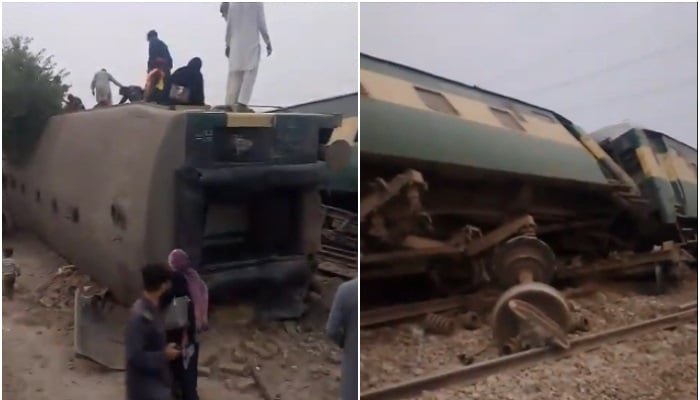 At least four killed as Rehman Baba Express derails near Multan, several injured