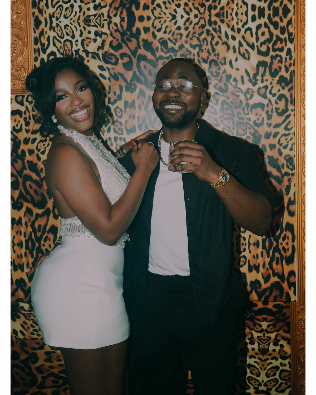 Hilda Baci’s Birthday Party Look? A Beaded White Mini With Damilola by Her Side