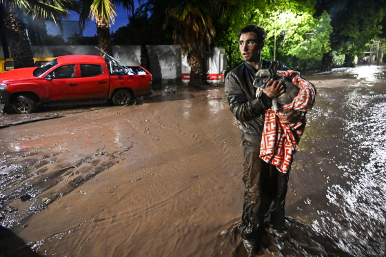 Heavy rain batters Chile’s capital, sweeping away cars and flooding homes