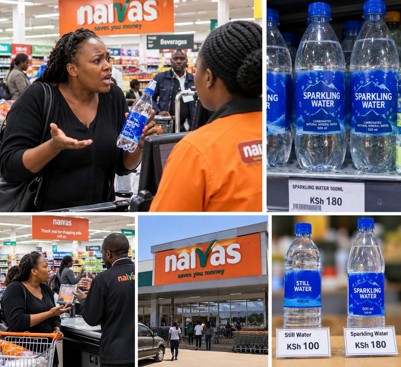 Woman Causes a Scene at Naivas Supermarket After Discovering Sparkling Water Costs More Than Expecte