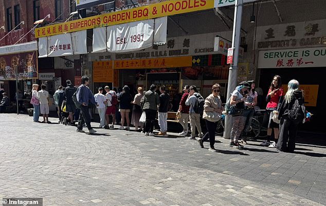Hundreds flock to hole-in-the-wall spot for famous puffs in Sydney