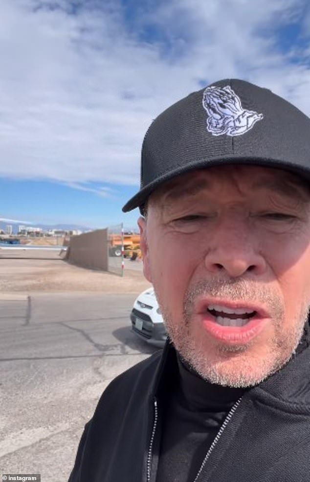 Blue Bloods star Donnie Wahlberg left terrified after private jet skidded off runway and crashed into fence