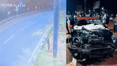 ‘Speeding at 120kmph’: CCTV shows ‘drunk’ teen’s Mini Cooper crashing into scooter near Kochi airport; 3 killed