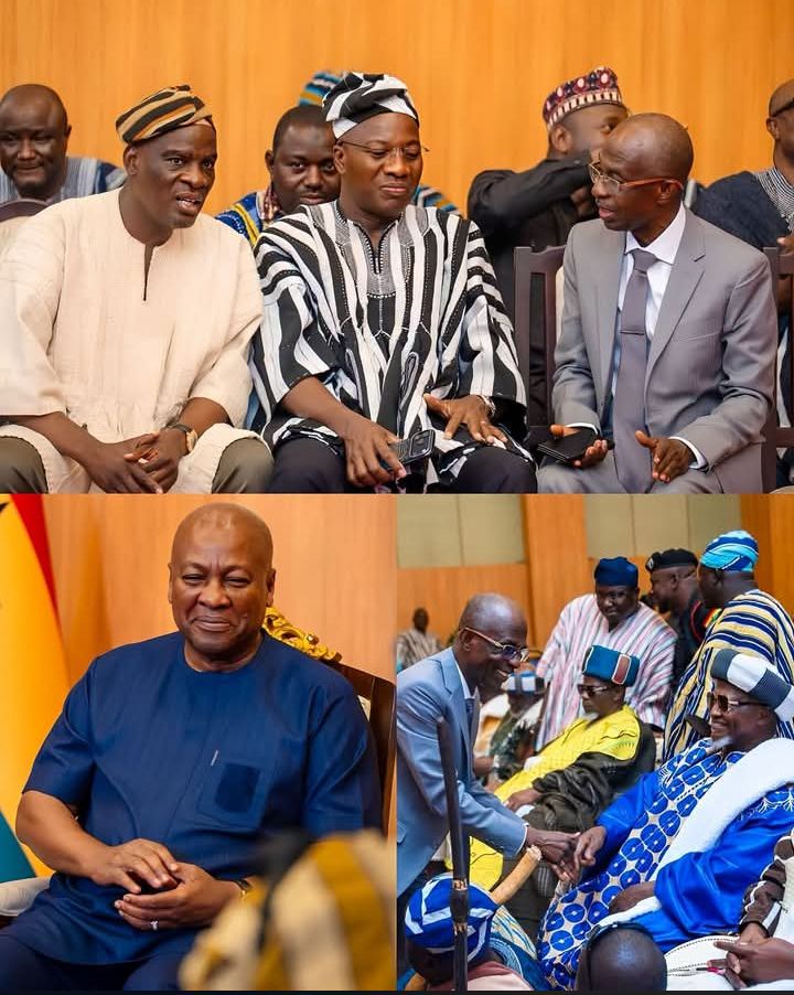 Haruna Iddrisu and Asiedu Nketia Meet at Jubilee House as Dagbon Regent Visits Mahama