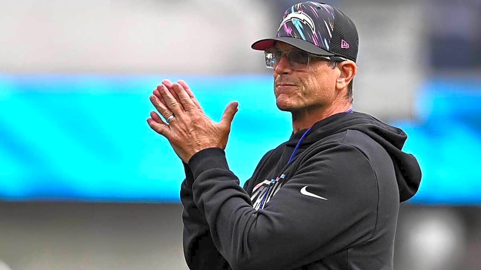 Why Jim Harbaugh still sees improvement in Chargers despite 0-5 record