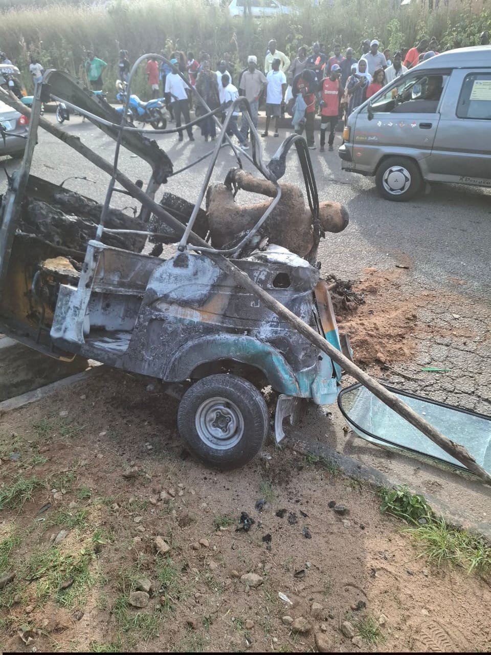 Man, son burnt to death in Jos tricycle crash