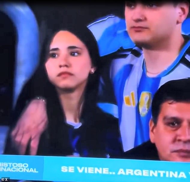 Female fan separates herself from ‘boyfriend’ when cameras turned to them at Messi’s Argentina farewell