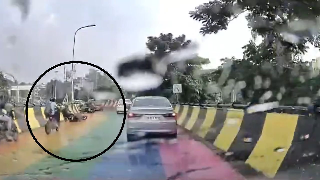 WATCH: 3 Bikes Skid On Painted Kolkata Flyover As It Turns Slippery After Beautification Drive