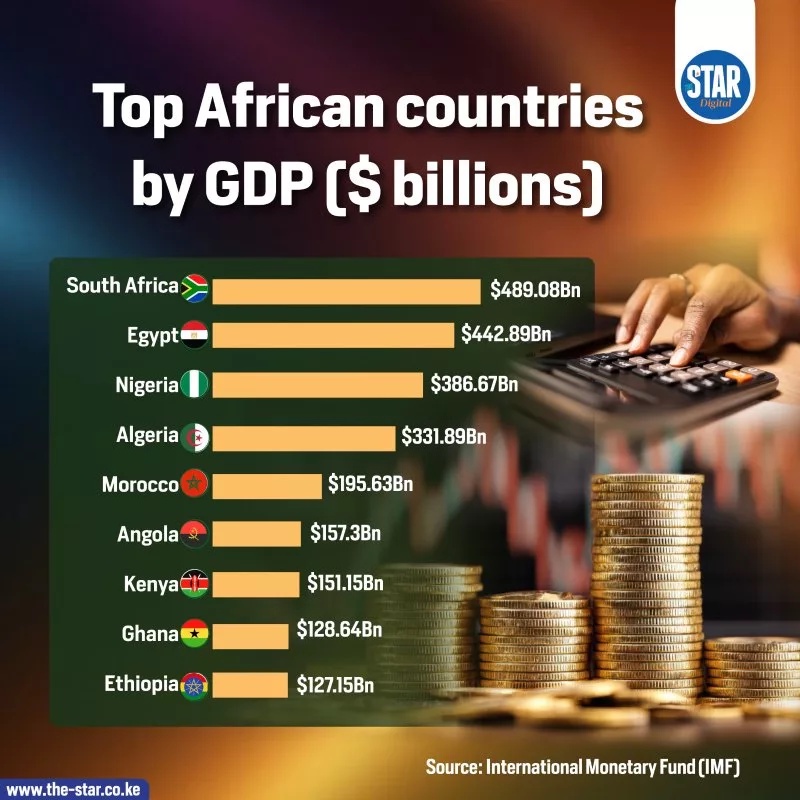Top African countries by GDP [$ billions]