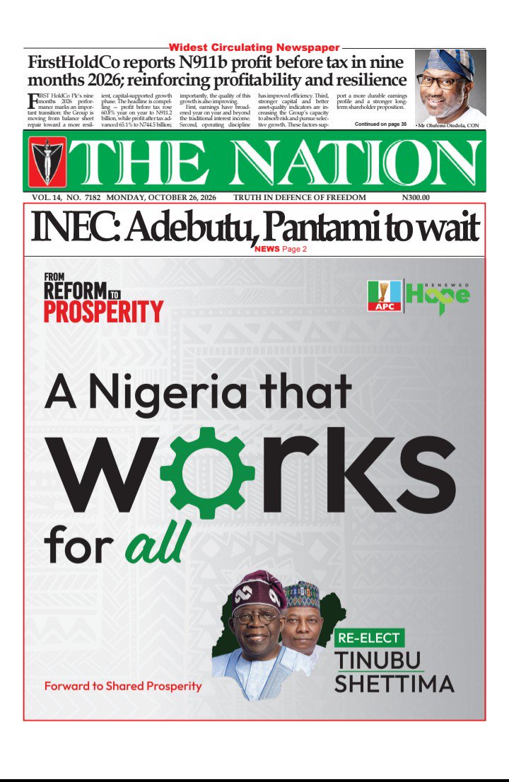 Newspapers Headlines October 26: INEC On Candidates List, NCDC Treatment, Others