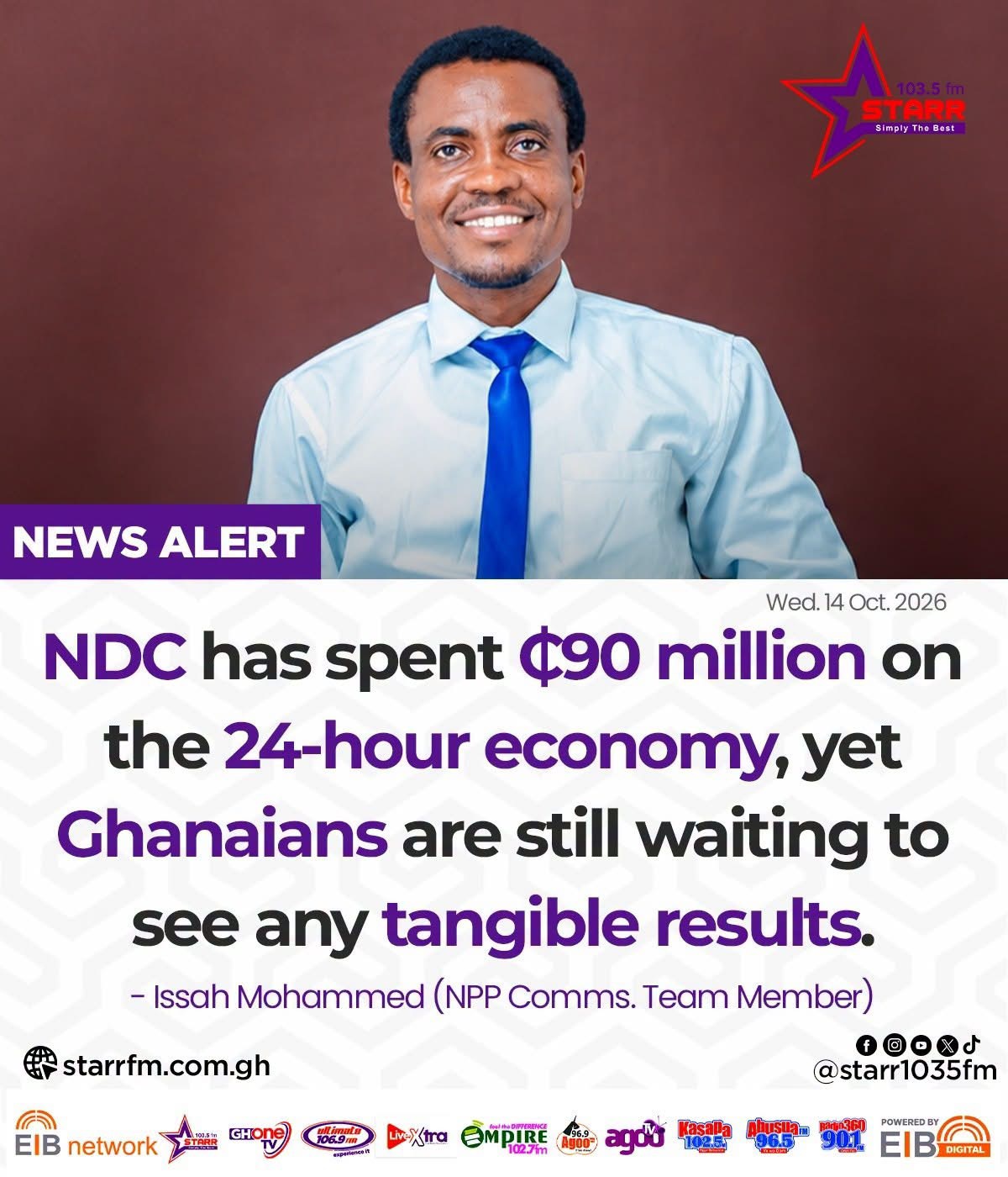 NDC Has Spent 90Million On The 24-Hour Economy Yet Ghanaians Are Still Waiting For Tangible Results