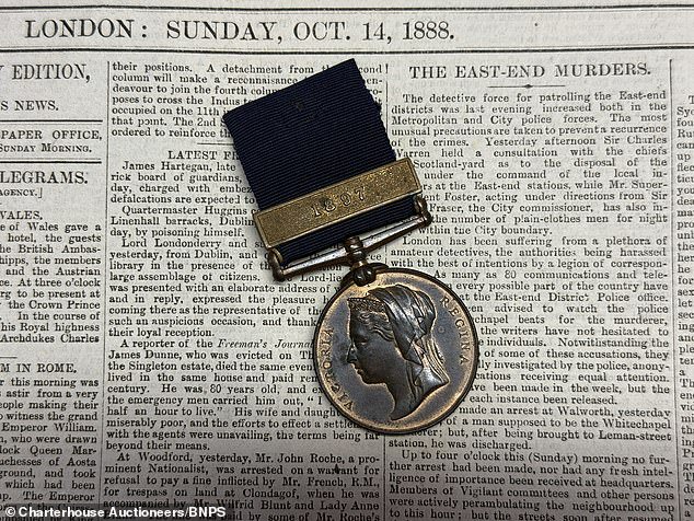 Medal awarded to Scots cop who hunted Jack the Ripper could fetch thousands when it goes under the hammer