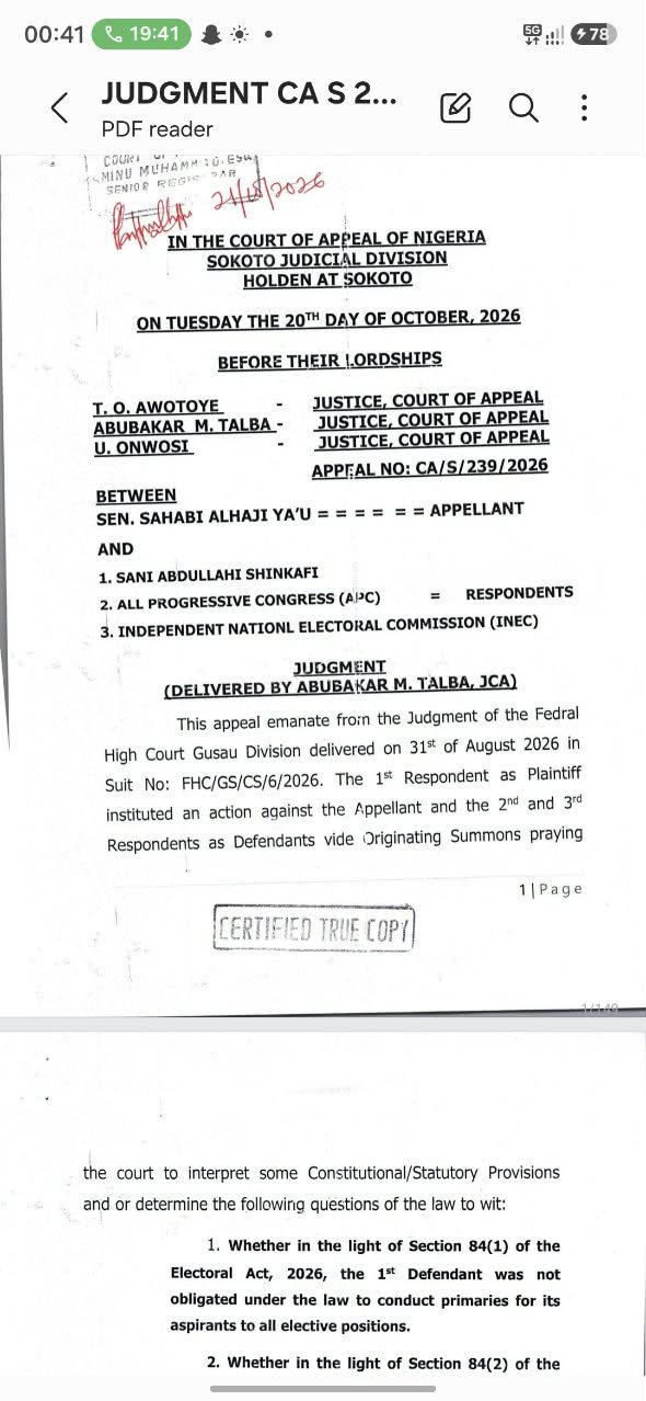 Zamfara: Shinkafi Accuses INEC Of Defying Court Ruling On APC Candidate