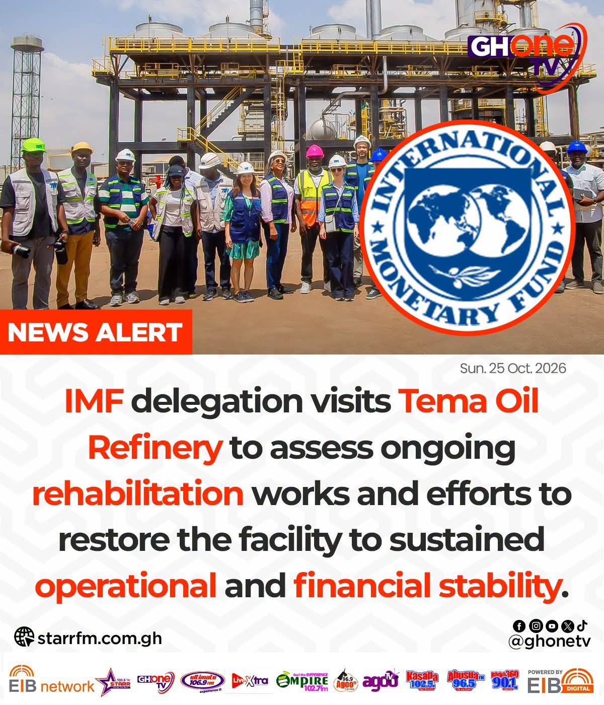 IMF Delegation Visits Tema Oil Refinery to Assess Rehabilitation and Recovery Efforts