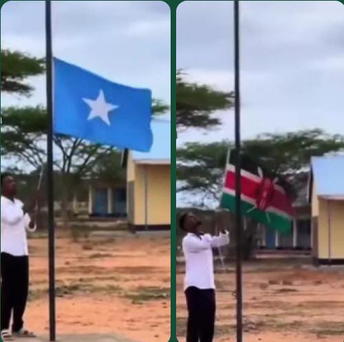 Video Of Man Removing Kenyan Flag And Raising Somalia Flag Reportedly On Kenyan Soil Sparks Reaction
