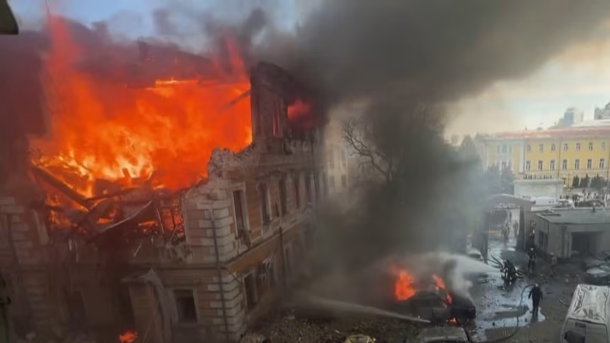 Germany’s Friedrich Merz arrives in Kyiv to the sound of sirens and explosions