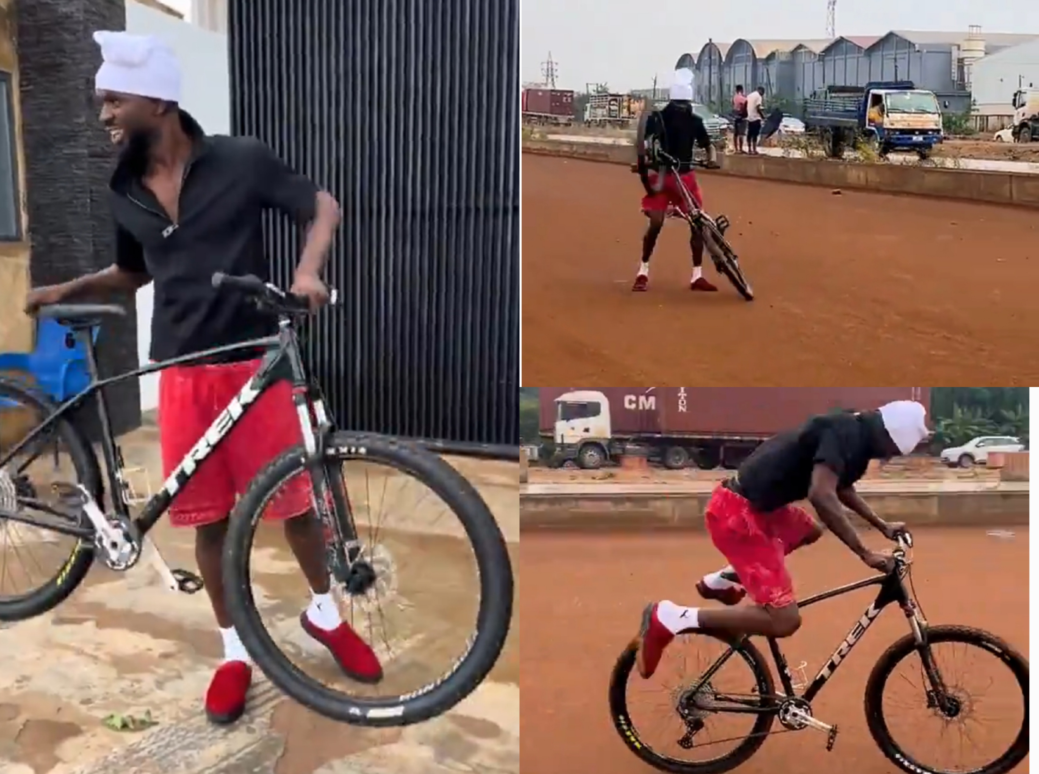 Moment Black Sherif Lights Up With Excitement After Receiving His New Bicycle