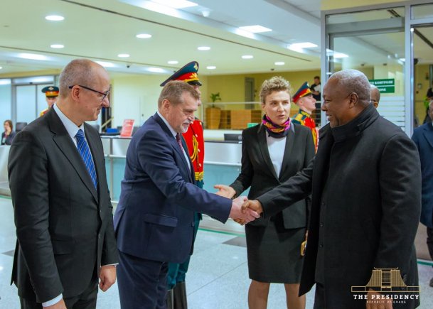 President Mahama arrives in Moscow for Russia–Africa Summit
