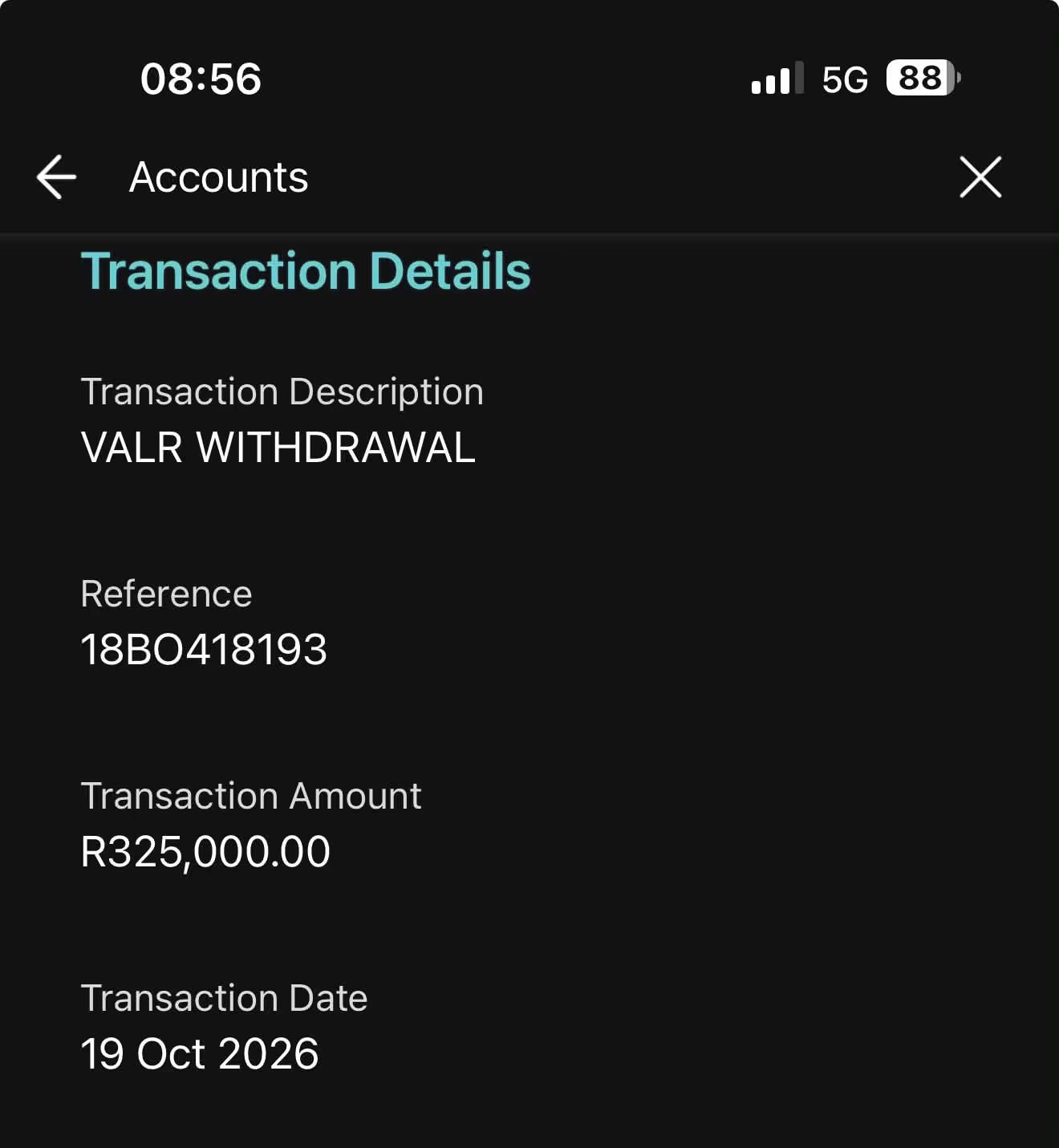 R325,000 Investment withdrawal from VALR elevated her life at young age.