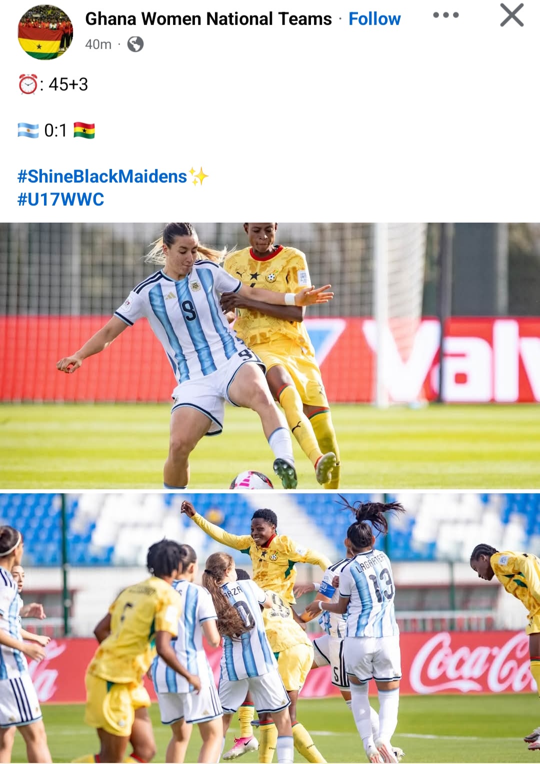 Massive Reactions As Black Maidens Secure 1-0 Victory Over Argentina