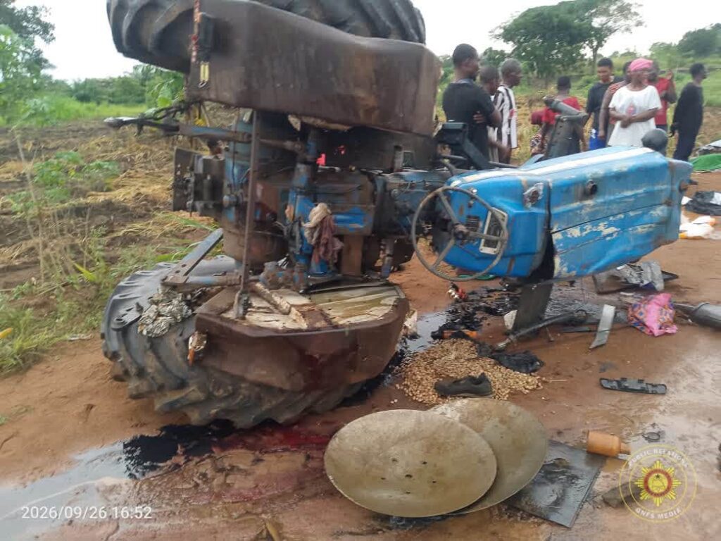 Two dead after Hyundai H100 bus collides with tractor on Accra-Aflao Highway