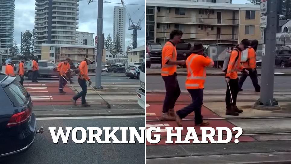 Taxpayer-funded work on tramline sparks backlash as large crew spotted