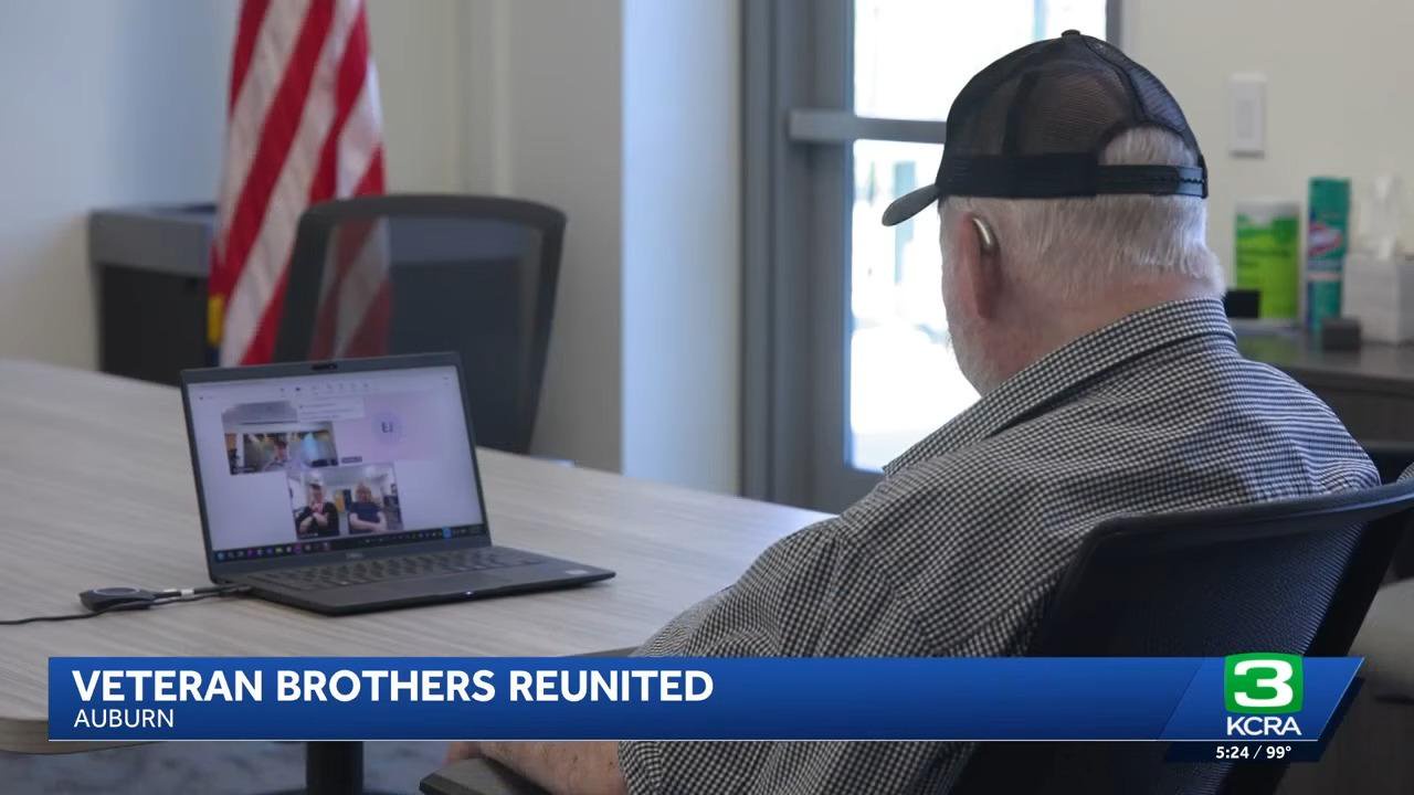 Heartwarming moment two veteran brothers living 3,000 miles apart meet face-to-face for first time in 40 years